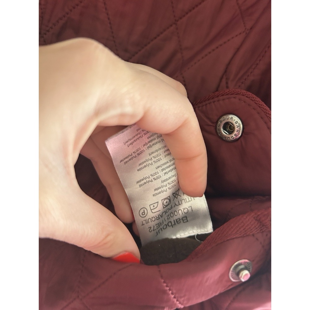 Women`s Barbour Utility Polarquilt Jacket Red Polyester Size 10 - Picture 2 of 4